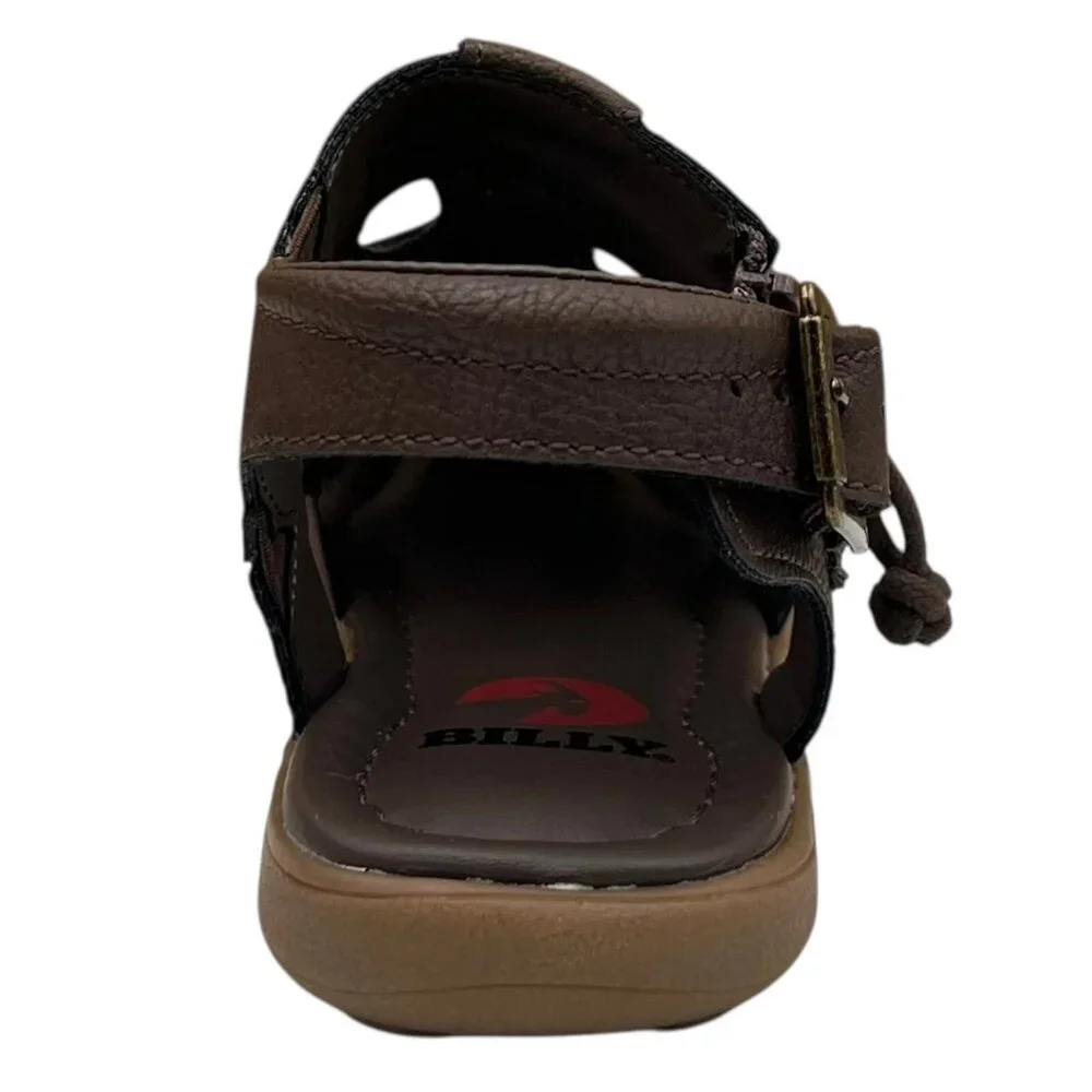 BILLY Youth Boys Girls‎ Slip-on Sandal Size 2Y Brown Fisherman Full-Zip Closure